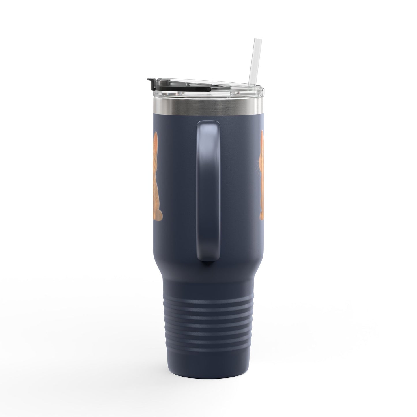 Cute Cat Insulated Travel Mug, Perfect for Pet Lovers, 40oz Coffee Cup, Travel Tumbler, Gift for Cat Lovers, Customizable Mug - TRV