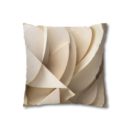 Beige Abstract Paper Swirl Pillowcase Spun Polyester Square Pillowcase