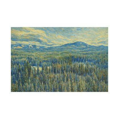 Scenic Landscape Canvas Print, Rustic Home Decor, Wall Art for Nature Lovers, Gift for Art Enthusiasts, Serene Forest Artwork - TRV