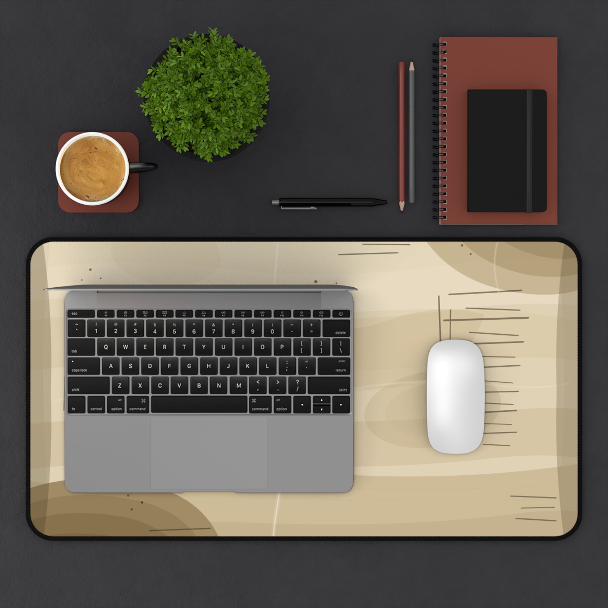 Vintage Wood Grain Desk Mat | Beige Rustic Mouse Pad - TRV