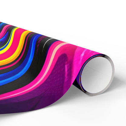 Vibrant Rainbow Swirl Wrapping Paper Roll — Abstract Colorful Gift Wrap