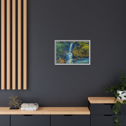 Framed Canvas Art, Majestic Van Gogh Style Waterfall Landscape Wall Decor, Nature Lover Gift, Home Office Artwork, Living Room Decoration - TRV
