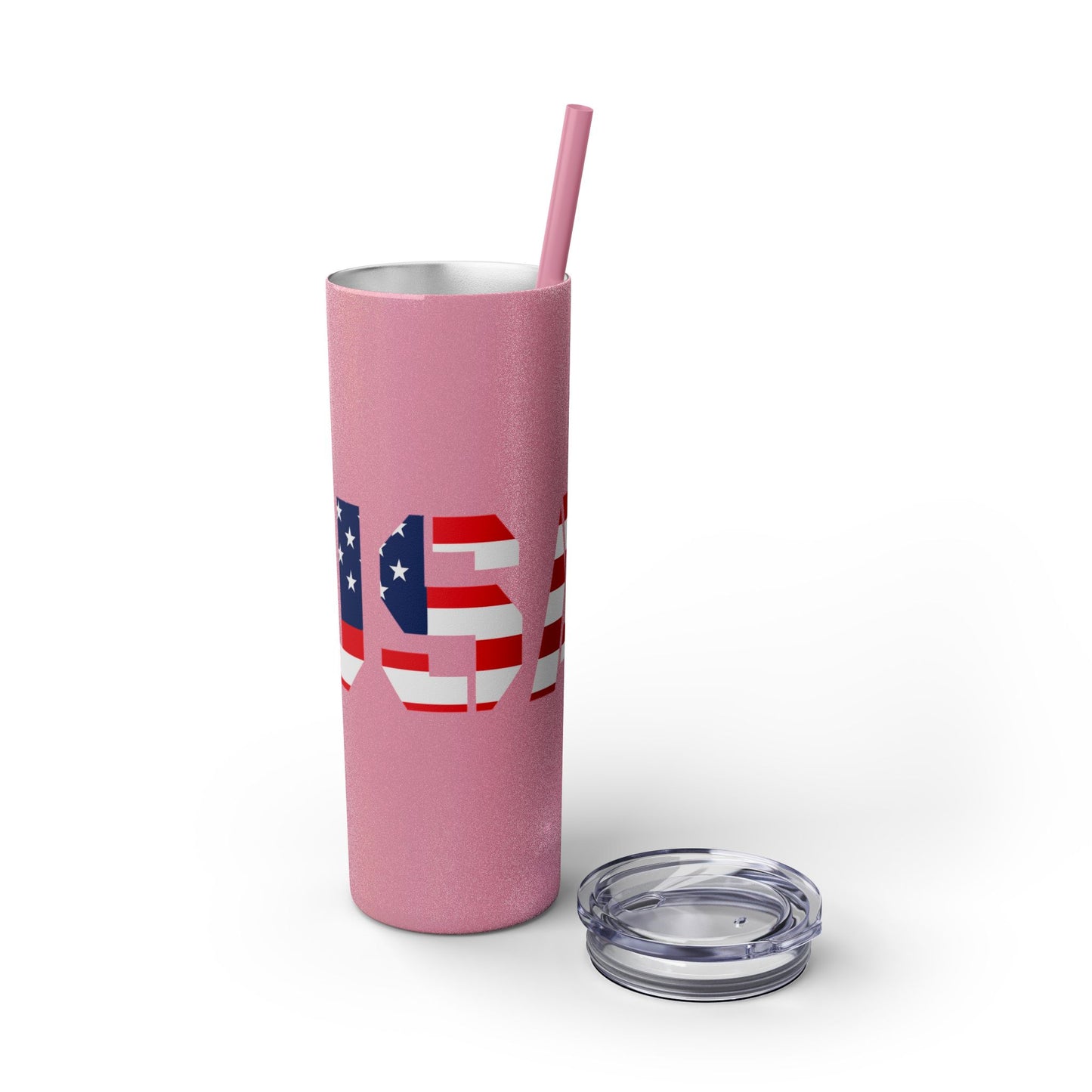 Skinny Tumbler — USA Flag 20oz Straw Tumbler (Patriotic Travel Cup)