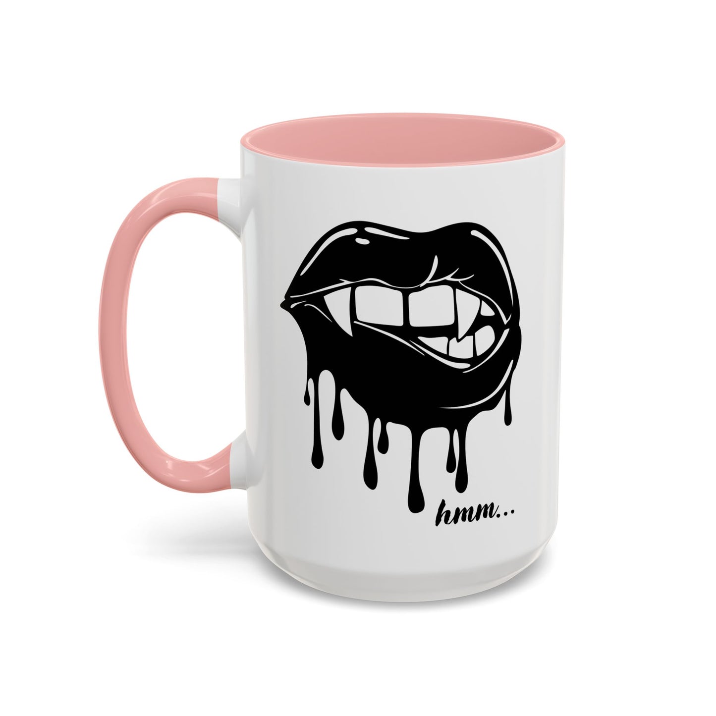 Dripping Lip Coffee Mug – "hmm..." Accent Ceramic Mug (11/15oz)