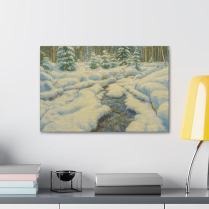 Winter Landscape Canvas Art, Nature Decor, Gallery Wall Art, Cozy Home Accent, Winter Wonderland Painting - TRV