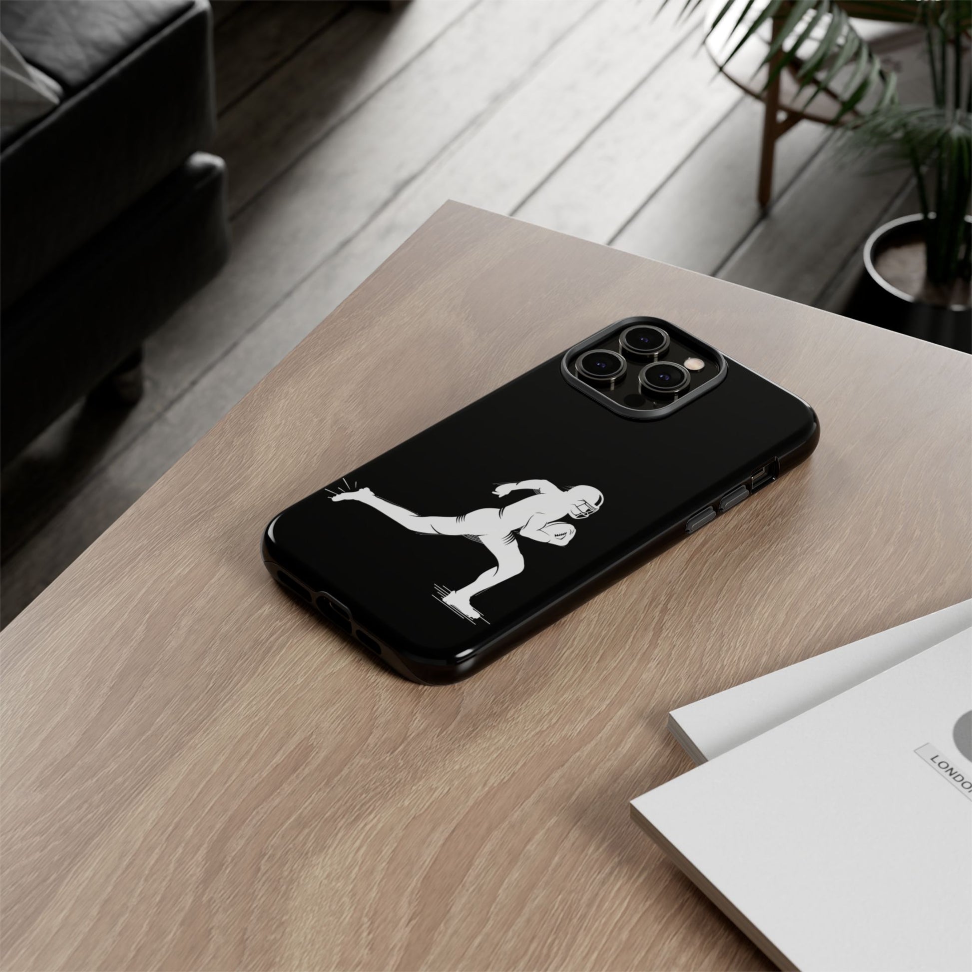 Football Player Phone Case, Tough Cases, Sports Phone Cover, Gift for Athletes, iPhone & Samsung Accessories, Running Player Design - TRV