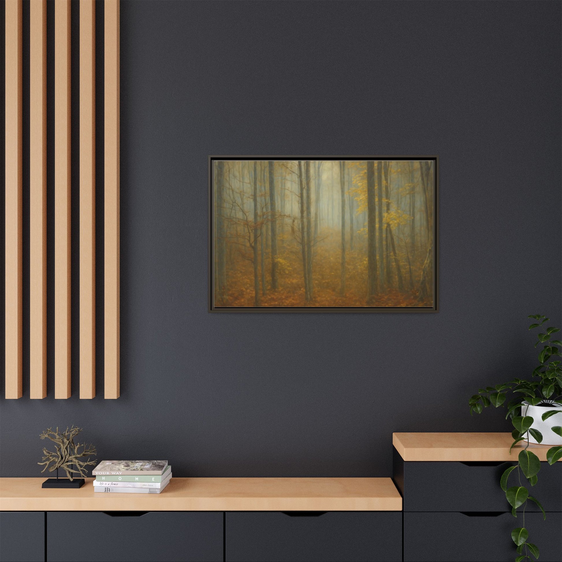 Framed Matte Canvas Art | Serenity in the Forest | Nature Wall Decor, Home Gallery, Cozy Living Room, Gift for Nature Lovers - TRV