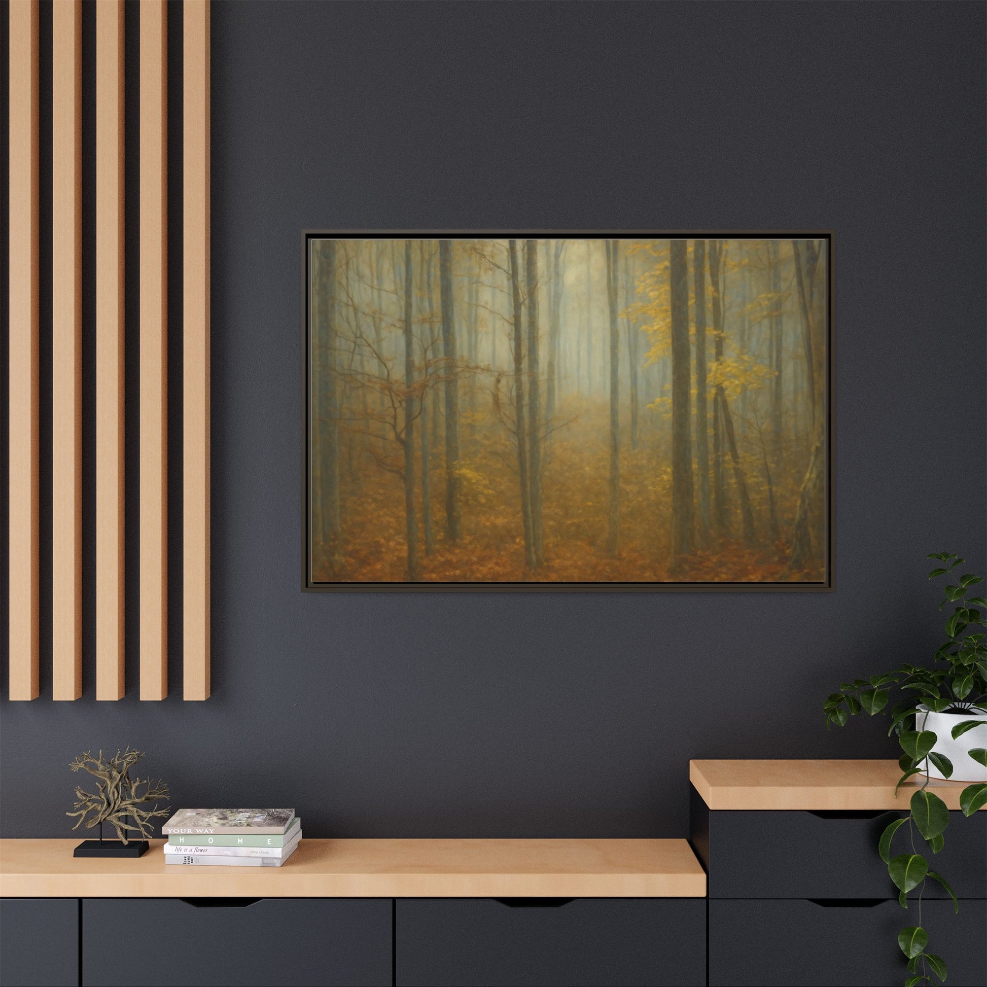 Framed Matte Canvas Art | Serenity in the Forest | Nature Wall Decor, Home Gallery, Cozy Living Room, Gift for Nature Lovers - TRV