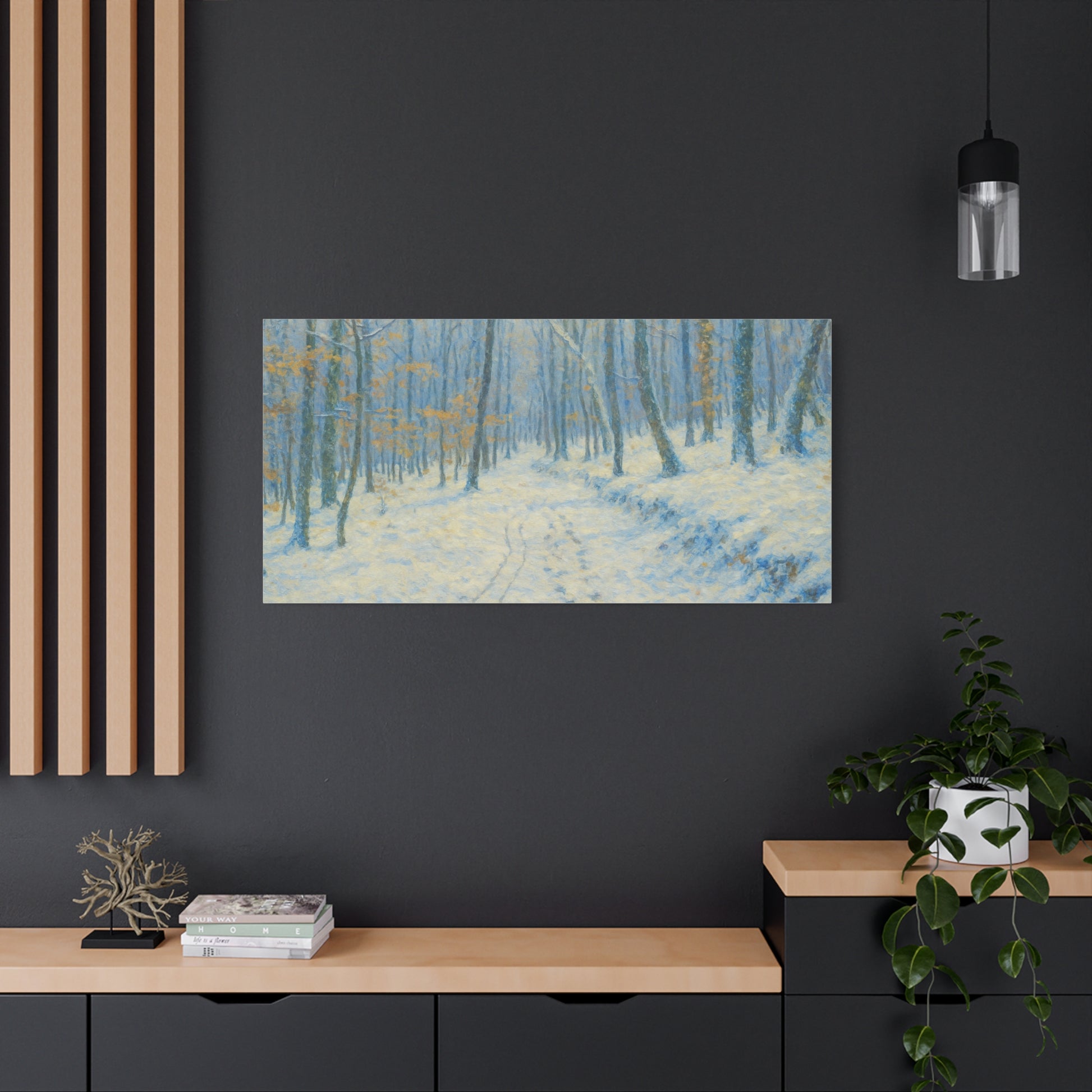 Winter Wonderland Canvas Art, Stretched Canvas Wall Decor, Home Decor, Art for Living Room, Gift for Nature Lovers, Cozy Winter Vibes - TRV