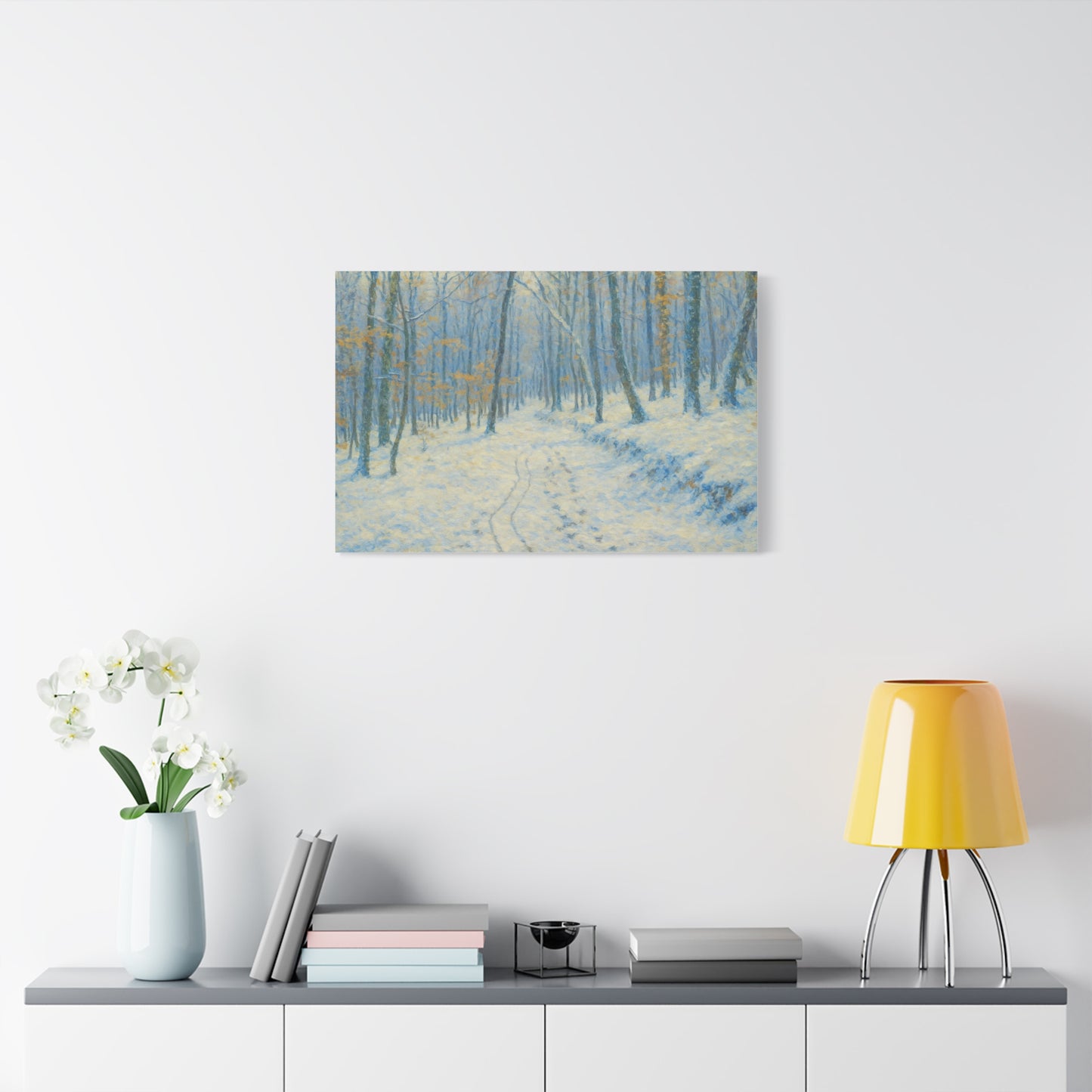 Winter Woodland Canvas Print — Snowy Forest Matte Stretched Wall Art