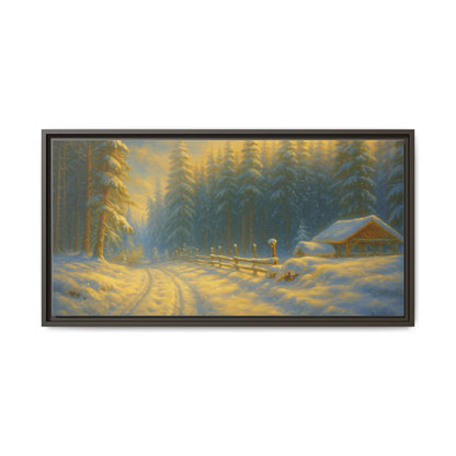 Wall Art Print, Winter Cabin Decor, Nature Scene, Holiday Gift, Cabin Vibes, Christmas Decoration, Matte Canvas, Framed - TRV