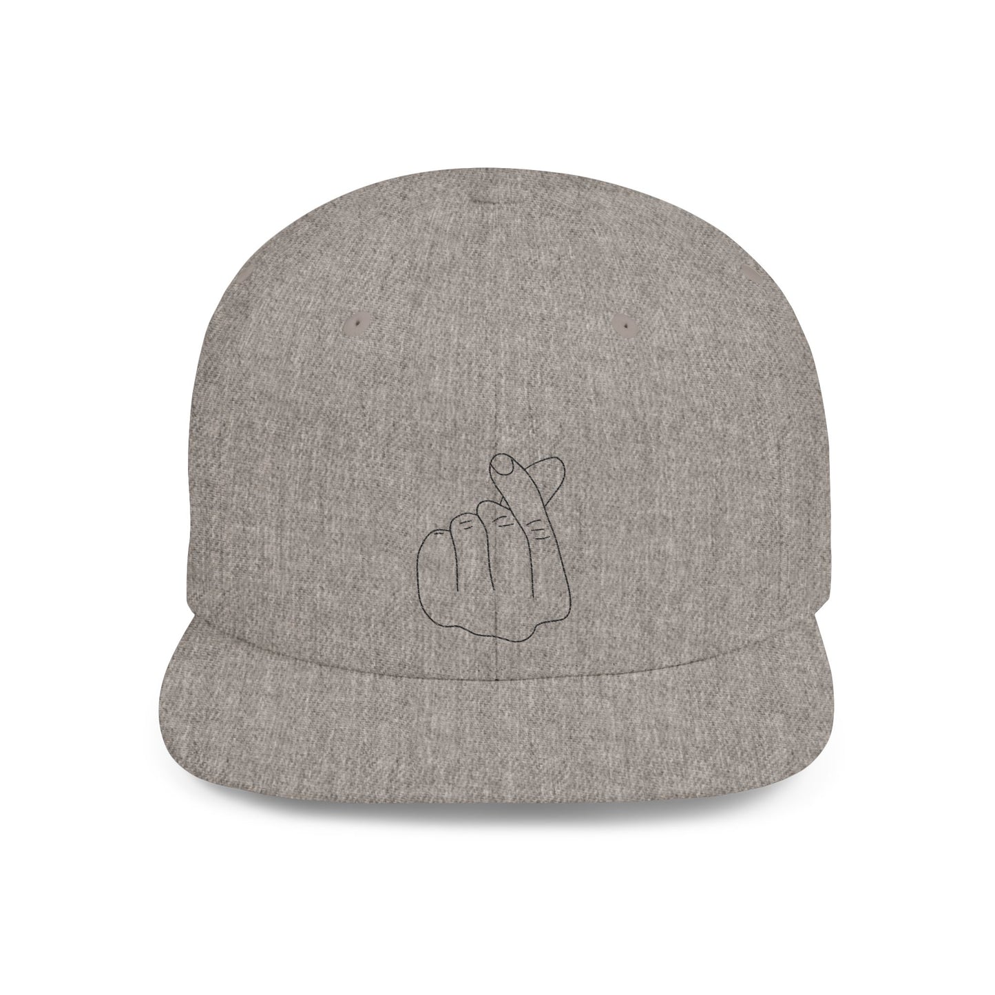 Minimalist Hand Gesture Flat Bill Snapback Hat - TRV