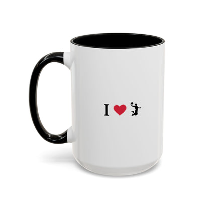 I Love Basketball Coffee Ceramic Mug, Cute Coffee Lover Gift, Personalized Mug for Fun, Black Accent Mug for Birthdays, Holidays, Office - TRV