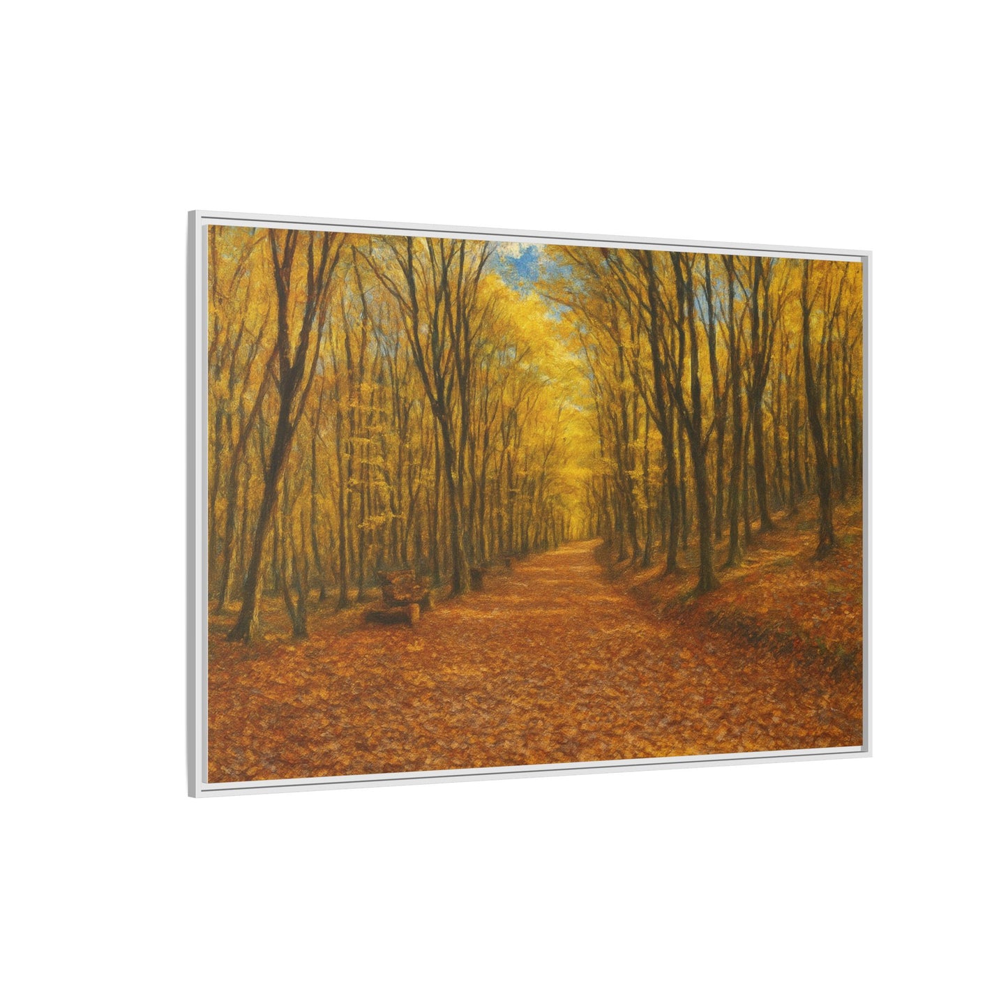 Autumn Forest Framed Canvas Art, Cozy Wall Decor, Nature Inspired Gift, Fall Home Accent, Perfect for Thanksgiving - TRV