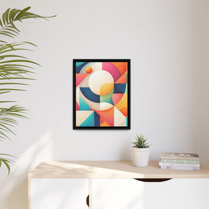 Colorful Geometric Abstract Art Matte Canvas Framed