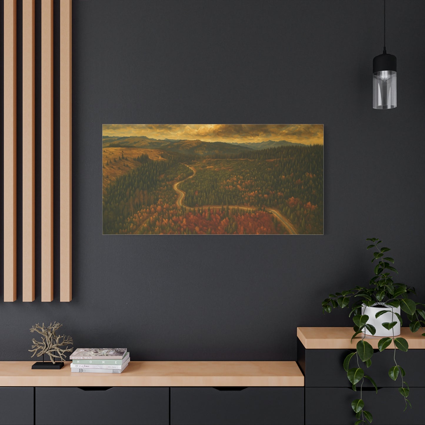Stretched Canvas Art, Scenic Landscape Wall Decor, Nature Painting for Home, Rustic Room Accent, Gift for Nature Lovers - TRV
