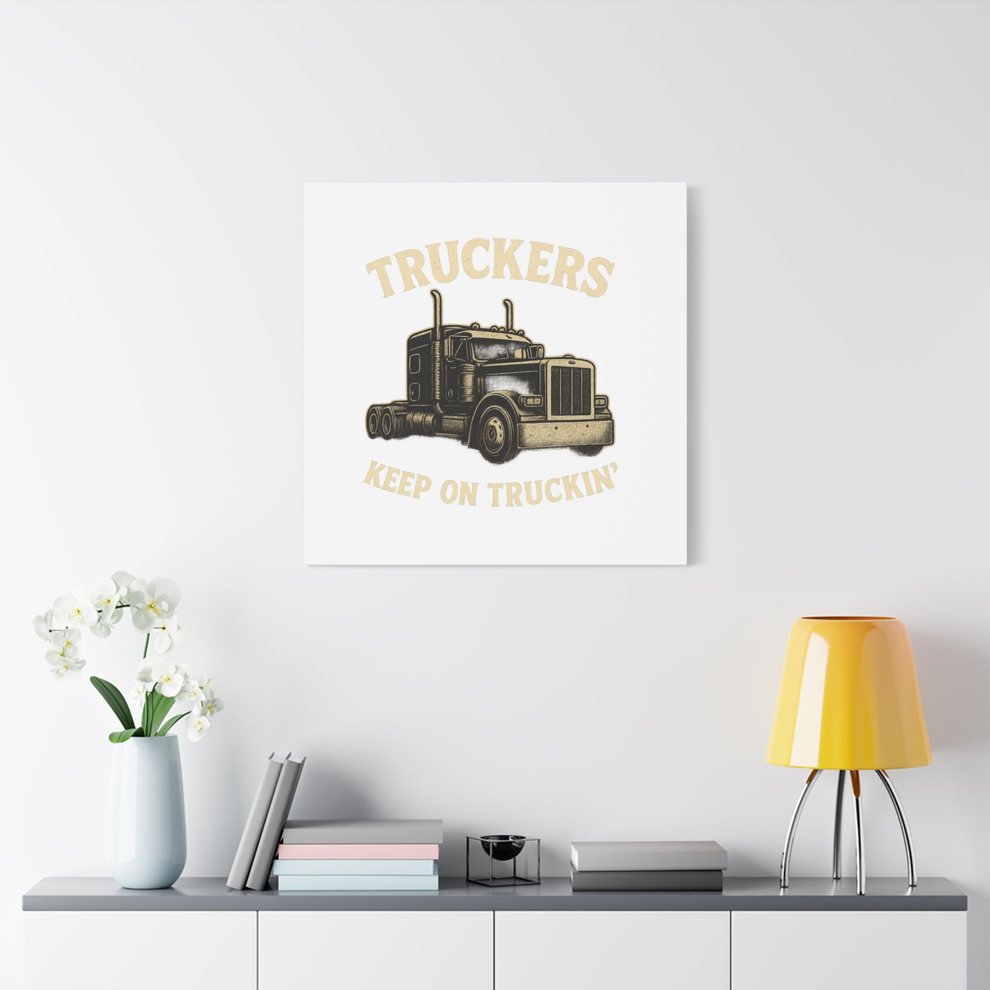Truckers Canvas Wall Art, Keep on Truckin' Decor, Gift for Drivers, Trucking Artwork, Transportation Gift - TRV