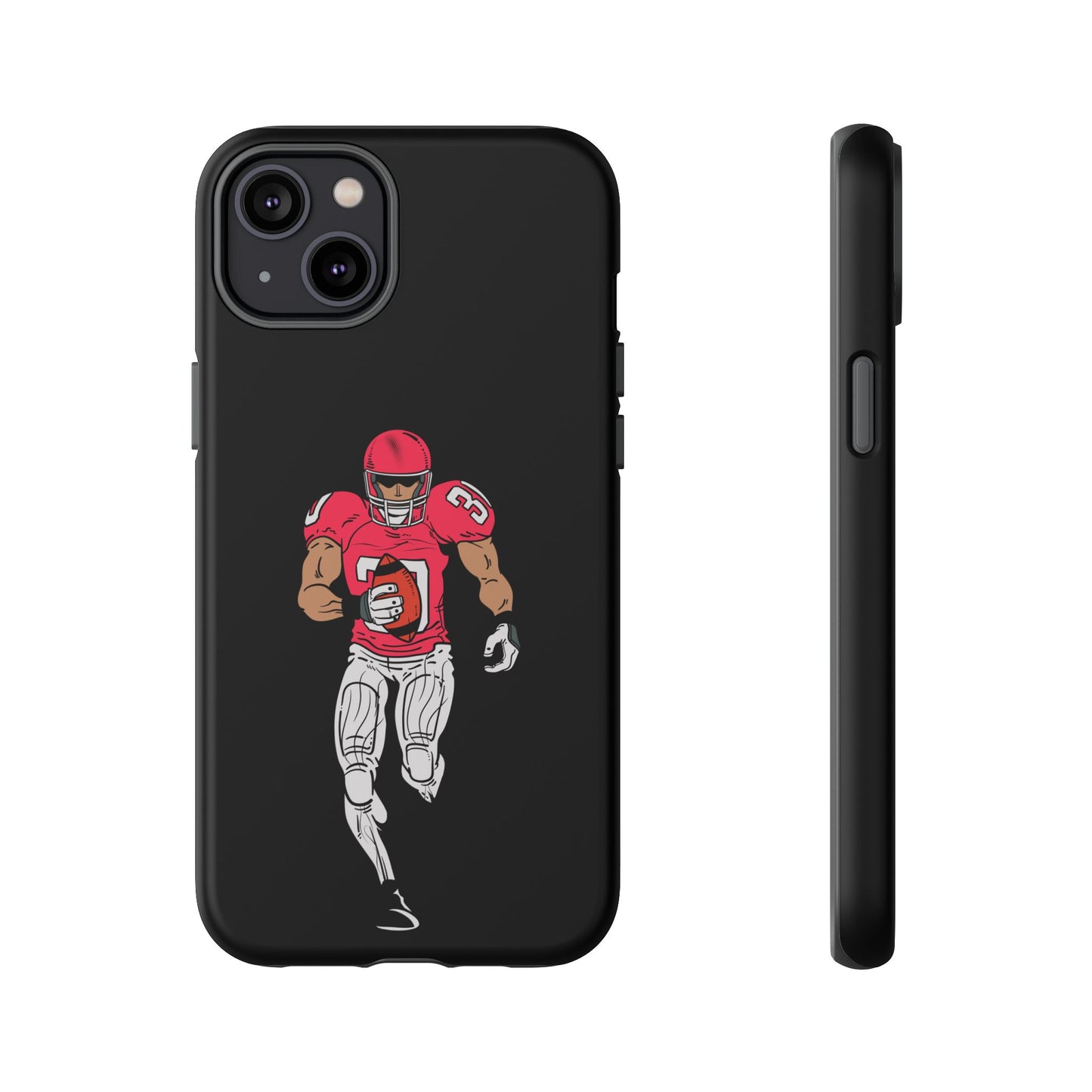 Football Player Tough Phone Case – Protective Black Sports iPhone Case