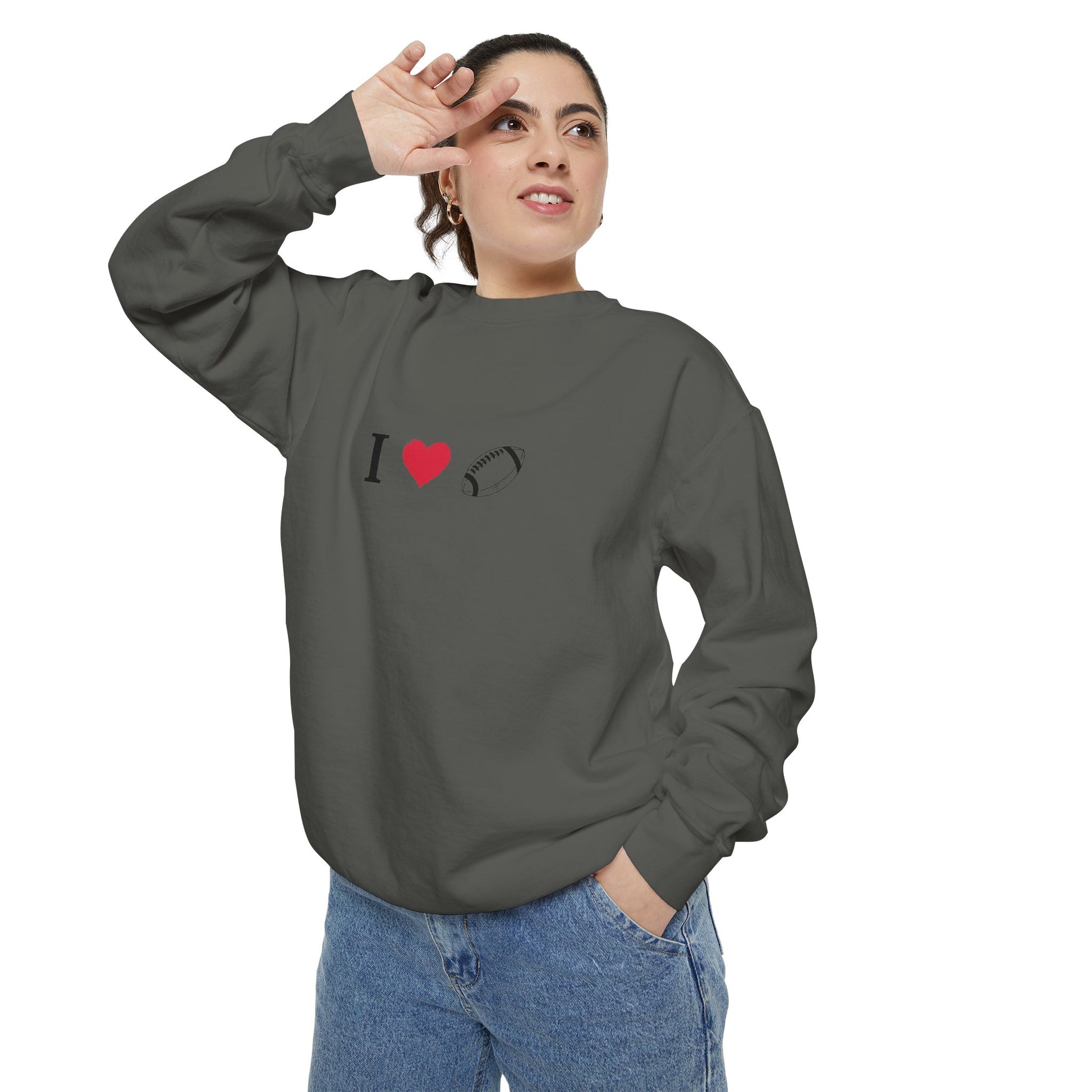 Unisex Sweatshirt, I love Football, Cozy, Perfect for Everyday Wear, Gift Idea for Friends, Couples, and Special Occasions - TRV