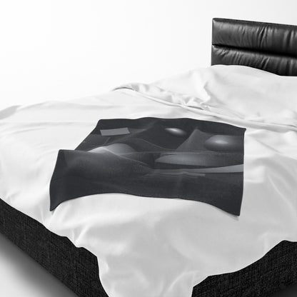 3D Geometric Spheres Velveteen Plush Blanket | Abstract Cube & Sphere Design