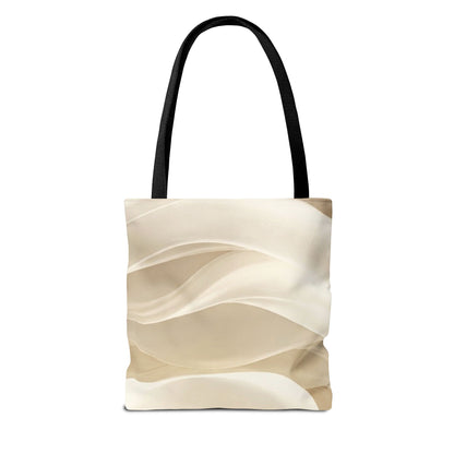 Cream Abstract Waves Tote Bag | Neutral Swirl Pattern