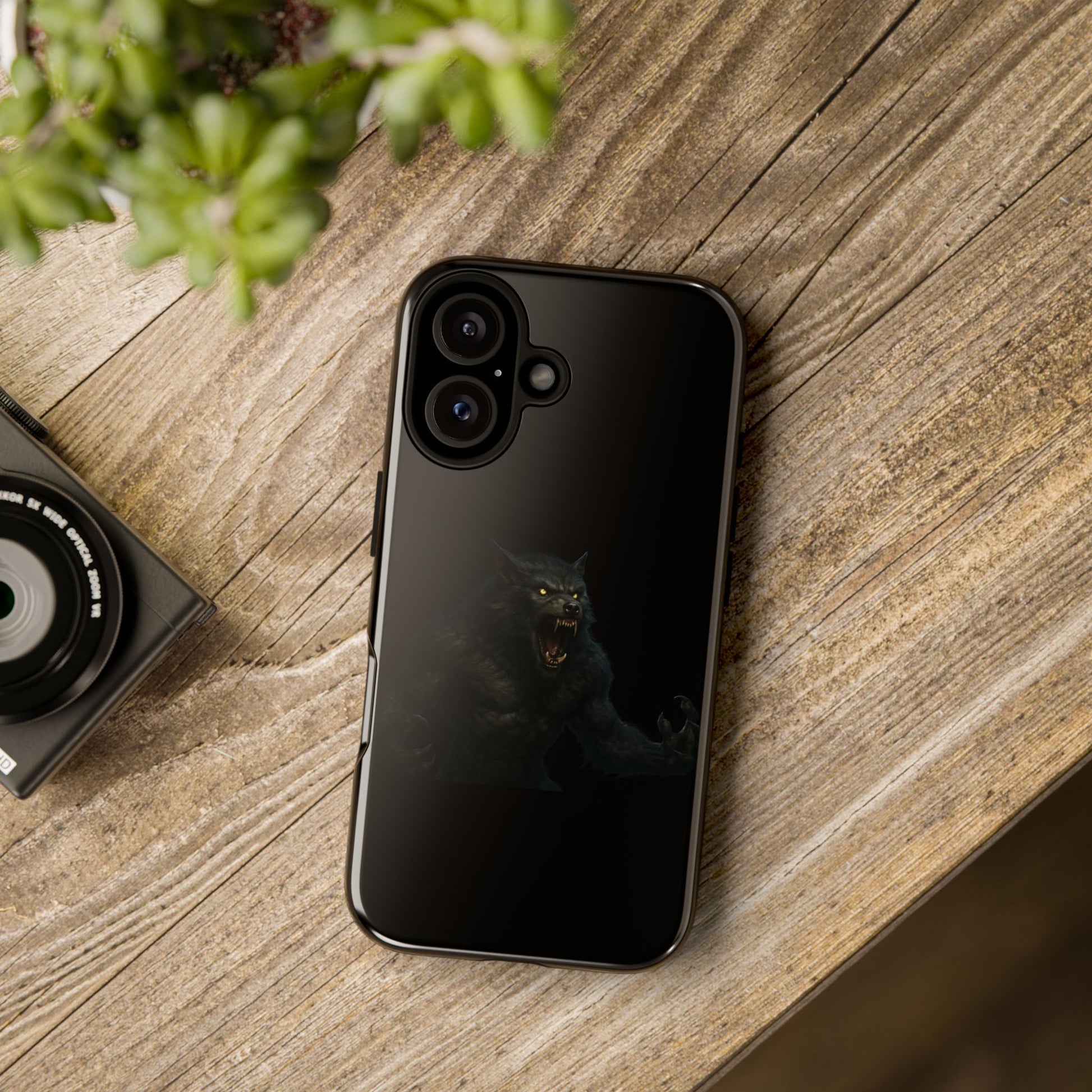 Werewolf Phone Case, Tough Cases, Black Panther Design, Gift for Animal Lovers, Phone Accessories, Fierce Phone Protection - TRV