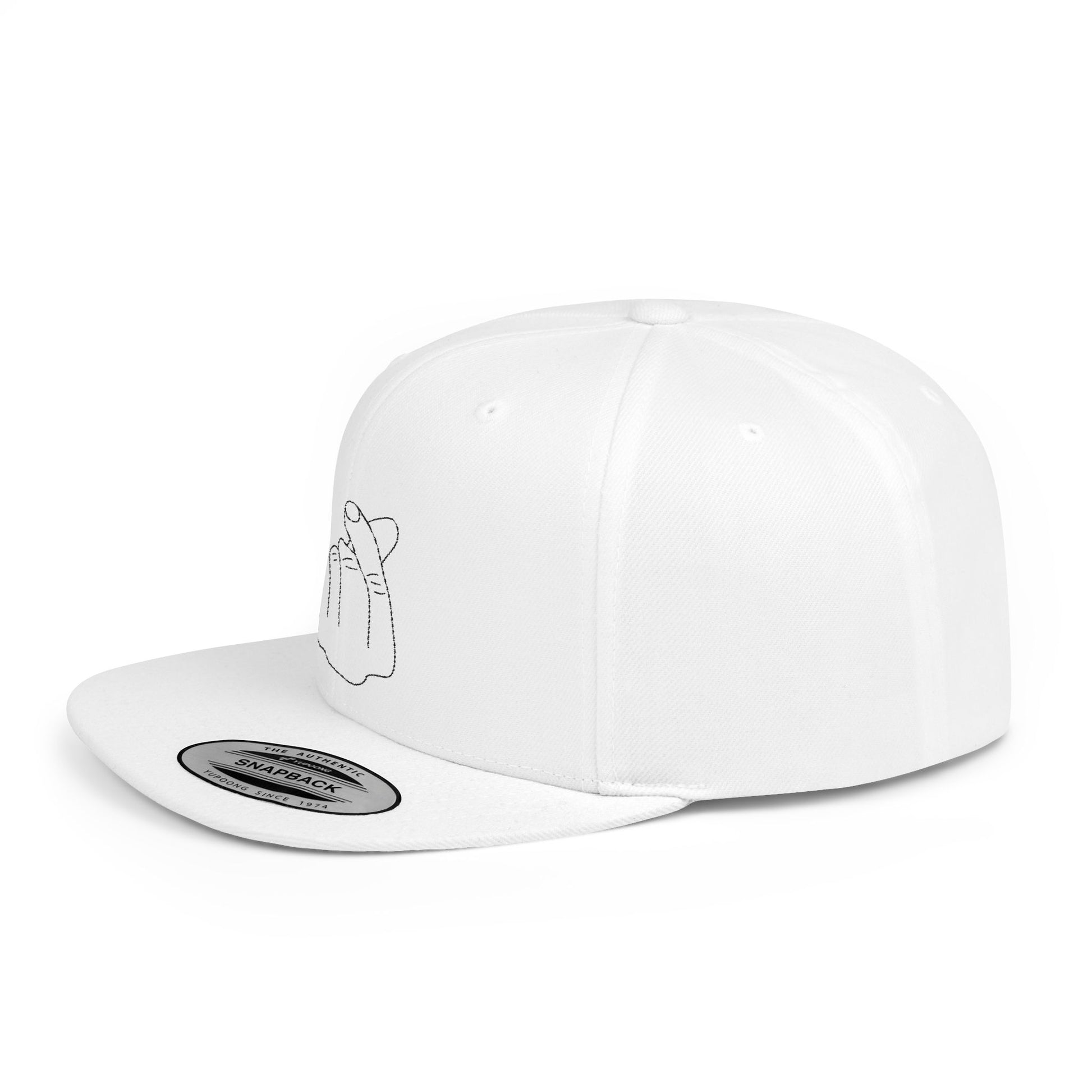 Minimalist Hand Gesture Flat Bill Snapback Hat - TRV