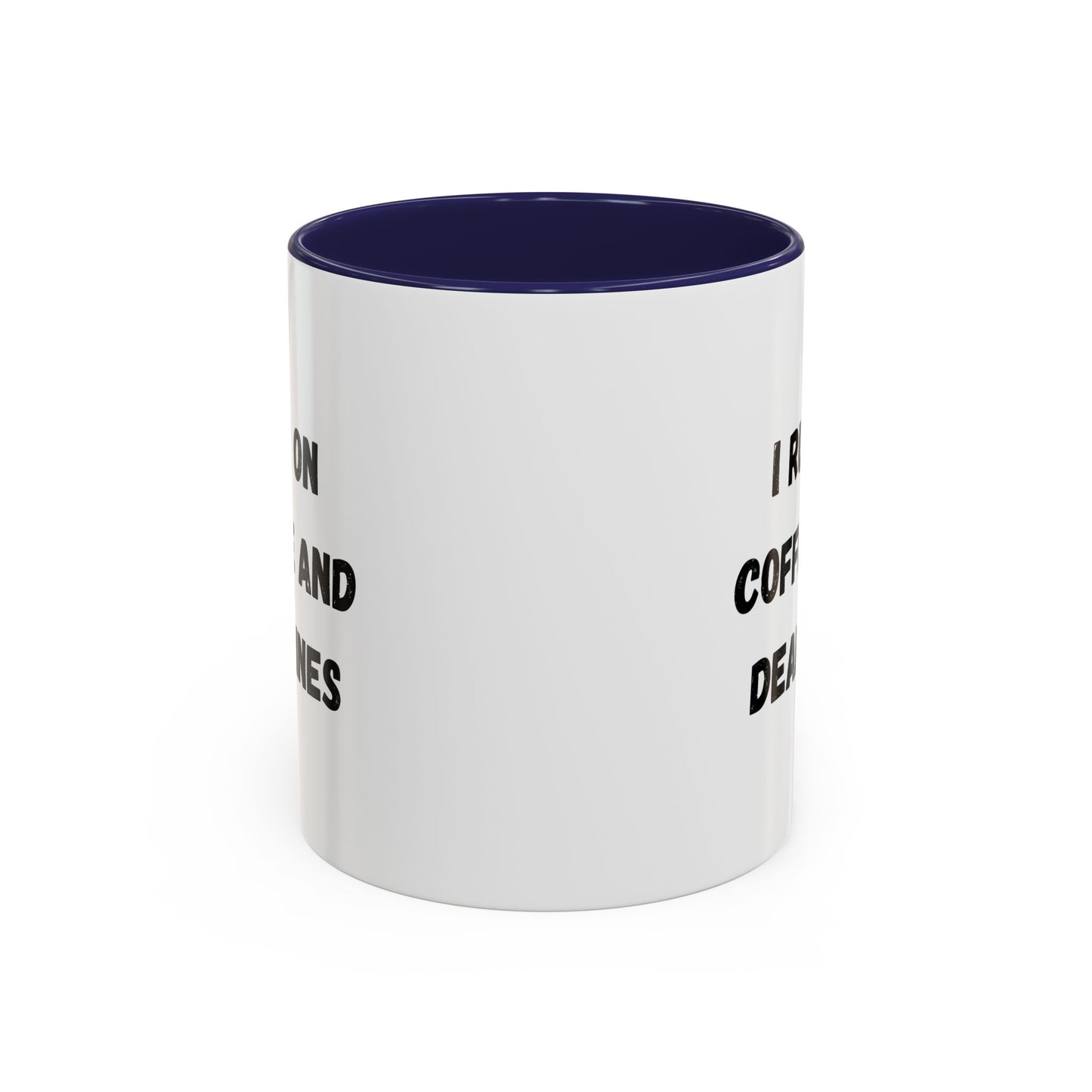 I Run on Coffee and Deadlines Mug, Motivational Coffee Cup, Office Mug, Gift for Writers, Caffeine Lover's Mug, Funny Coffee Cup