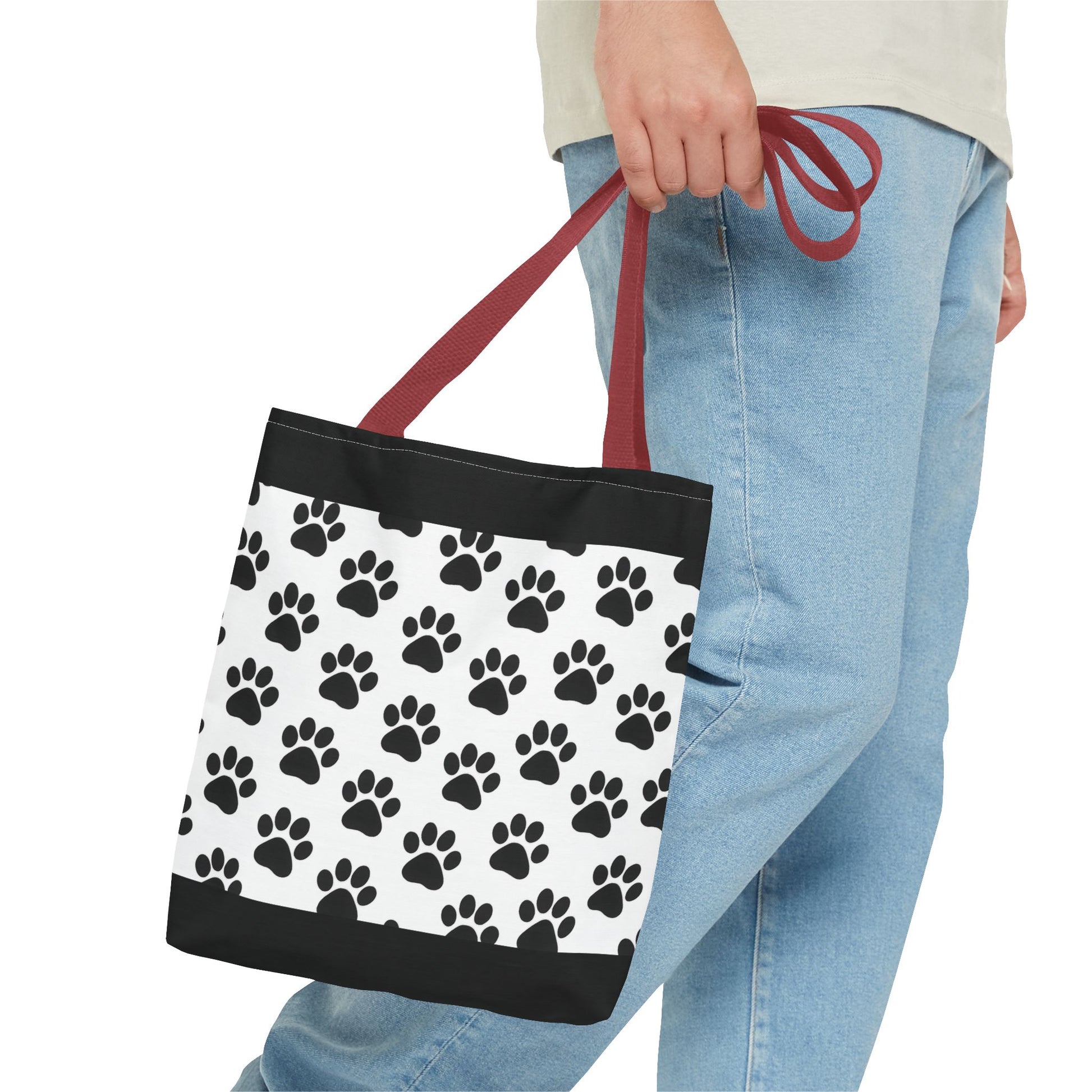 Paw Print Tote Bag, Dog Lover Gift, Shopping Tote, Eco-Friendly Bag, Pet Accessory, Animal Print Carryall - TRV