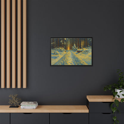 Canvas Art, Winter Landscape Wall Decor, Nature Lovers Gift, Seasonal Decor, Holiday Wall Art, Cozy Home Decoration, Framed Matte Canvas - TRV