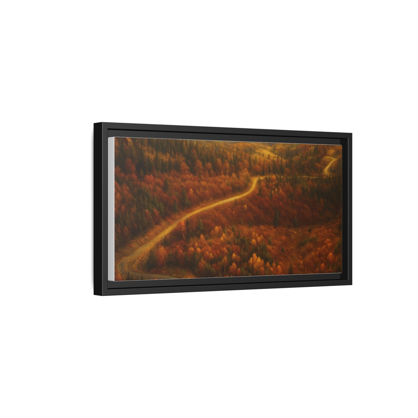 Autumn Landscape Framed Canvas Art, Cozy Home Decor, Warm Fall Vibes, Gift for Nature Lovers, Perfect for Thanksgiving - TRV