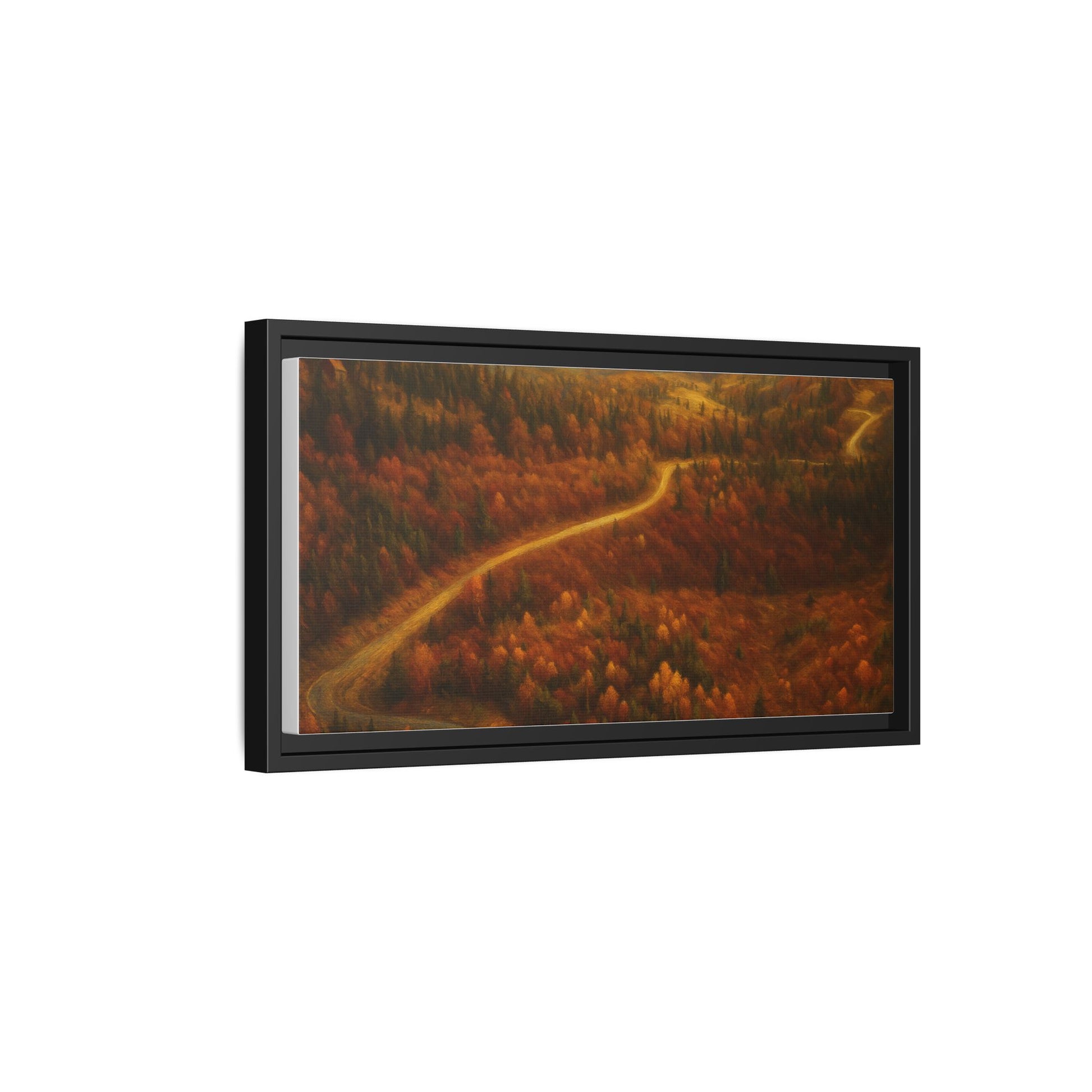 Autumn Landscape Framed Canvas Art, Cozy Home Decor, Warm Fall Vibes, Gift for Nature Lovers, Perfect for Thanksgiving - TRV