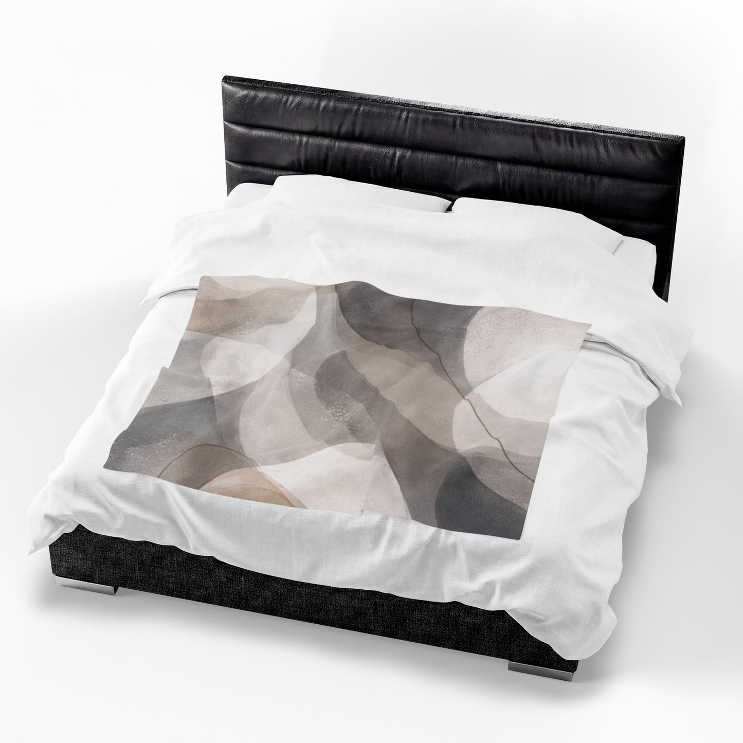 Neutral Abstract Watercolor Blanket | Modern Geometric Waves Throw