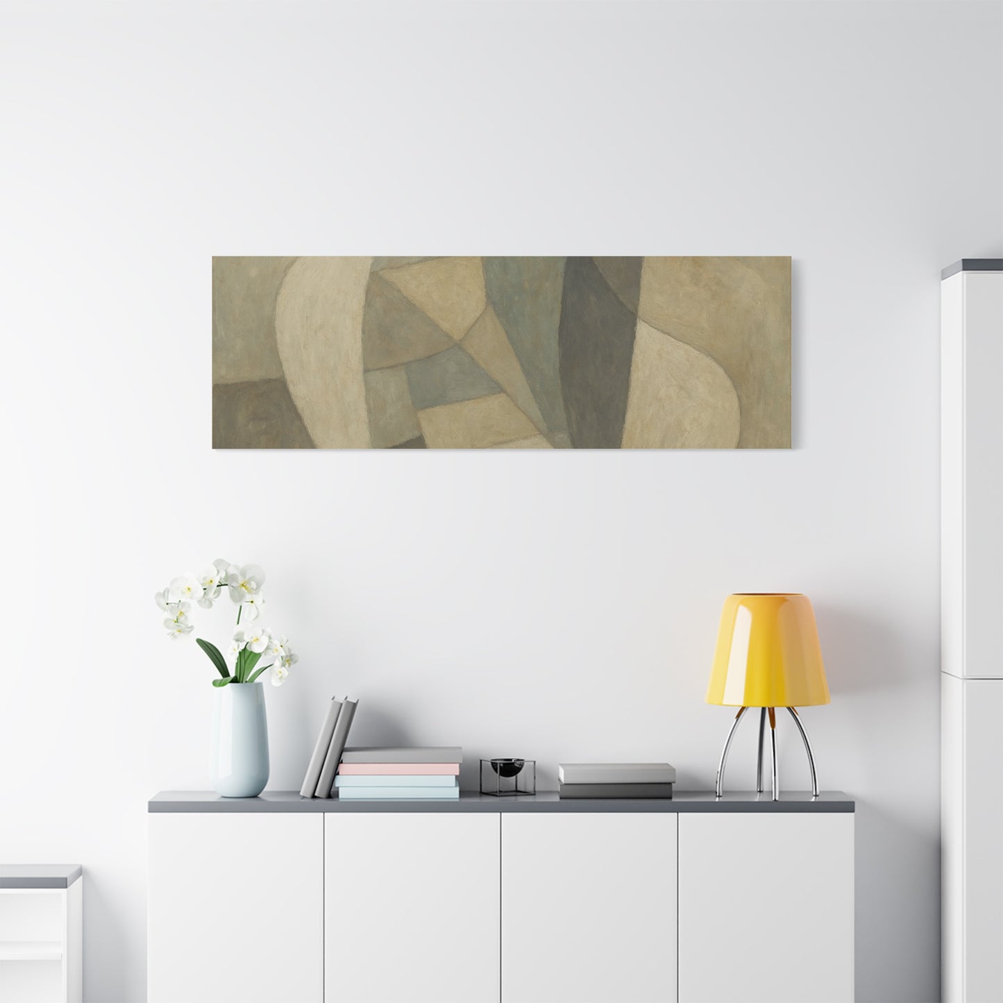 Abstract Neutral Geometric Shapes Matte Canvas - TRV
