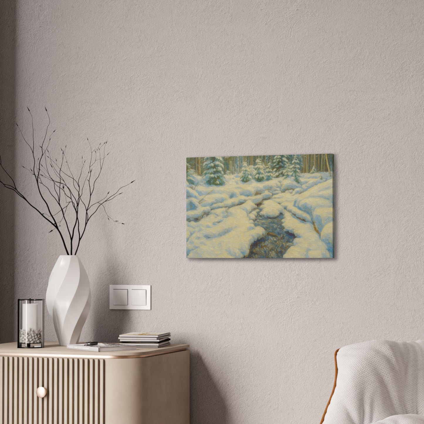 Winter Wonderland Canvas Art, Cozy Home Decor, Winter Landscape Wall Art, Nature Print, Holiday Gift Idea
