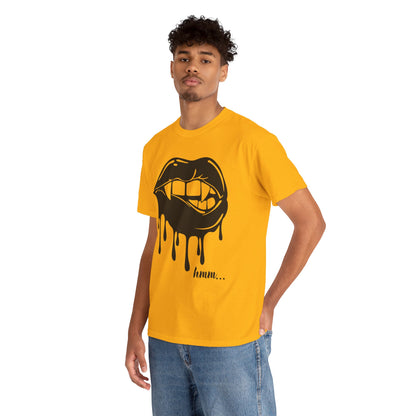 Edgy Graphic Tee - Dripping Lips Design - Unisex Heavy Cotton Tee