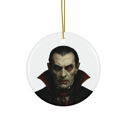 Vampire Portrait Ceramic Ornament — Two-Sided Gothic Christmas Decoration