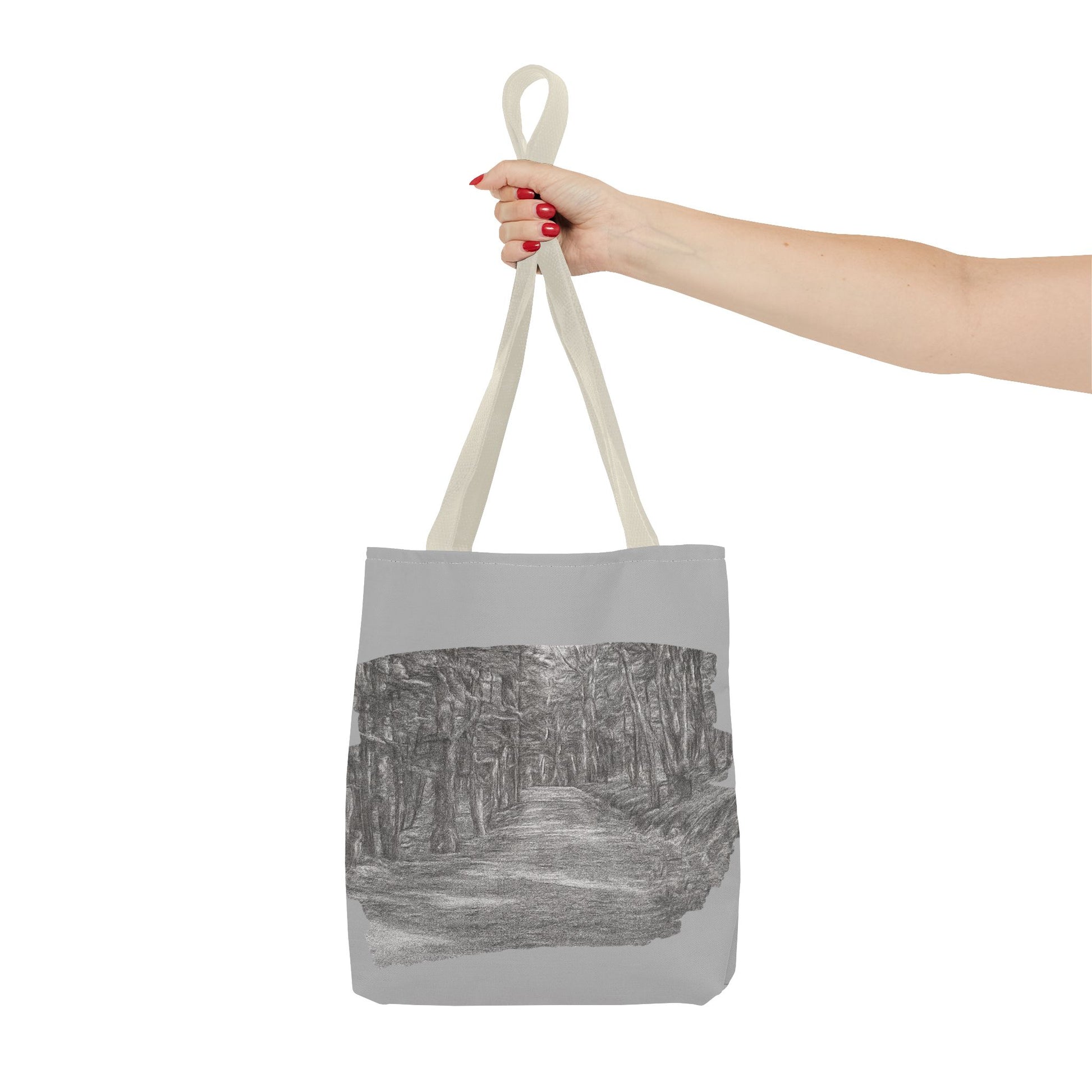 Scenic Path Tote Bag, Reversible Tote, Eco-Friendly Shopper, Outdoor Adventure Bag, Gift for Nature Lovers, Stylish Carryall - TRV