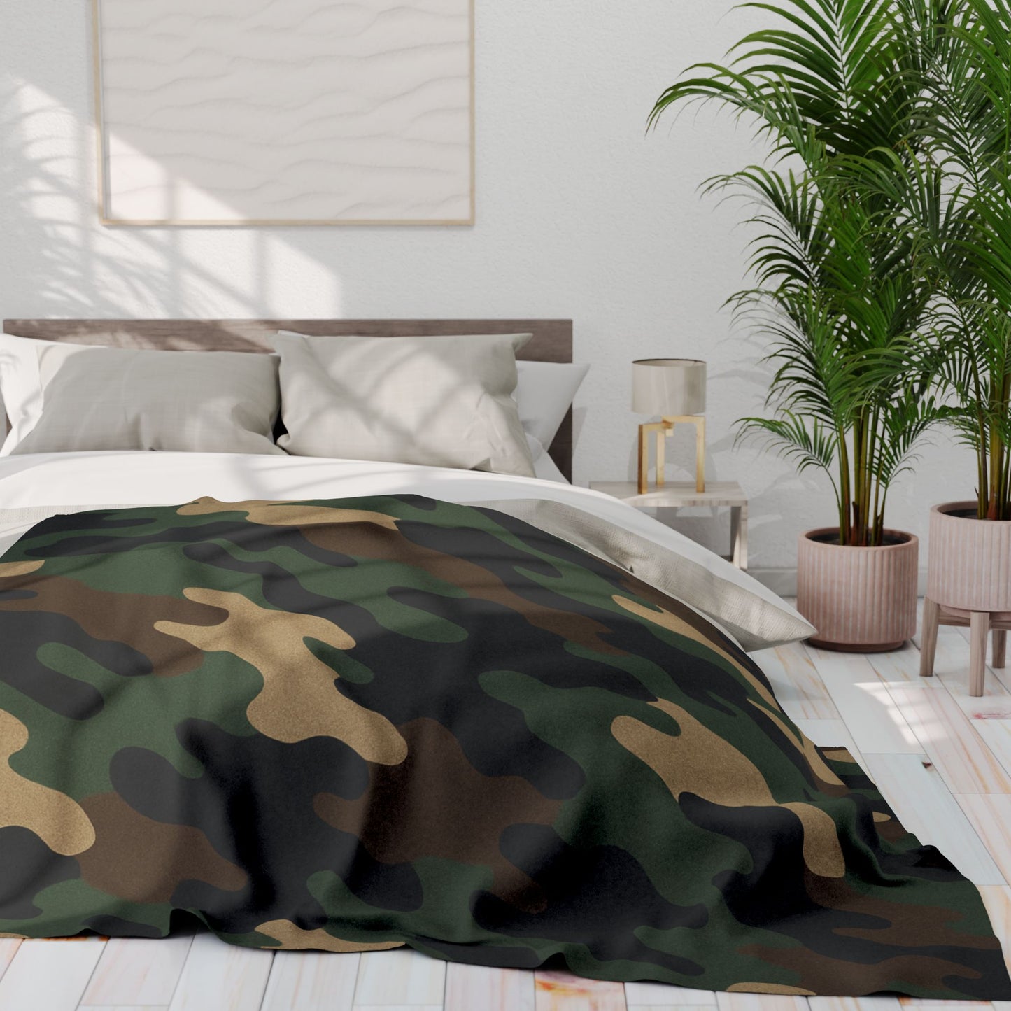 Camouflage Arctic Fleece Blanket for Cozy Comfort, Tactical Gift, Camping Blanket, Home Decor, Outdoor Adventures