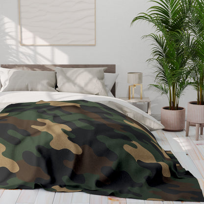 Camouflage Arctic Fleece Blanket for Cozy Comfort, Tactical Gift, Camping Blanket, Home Decor, Outdoor Adventures