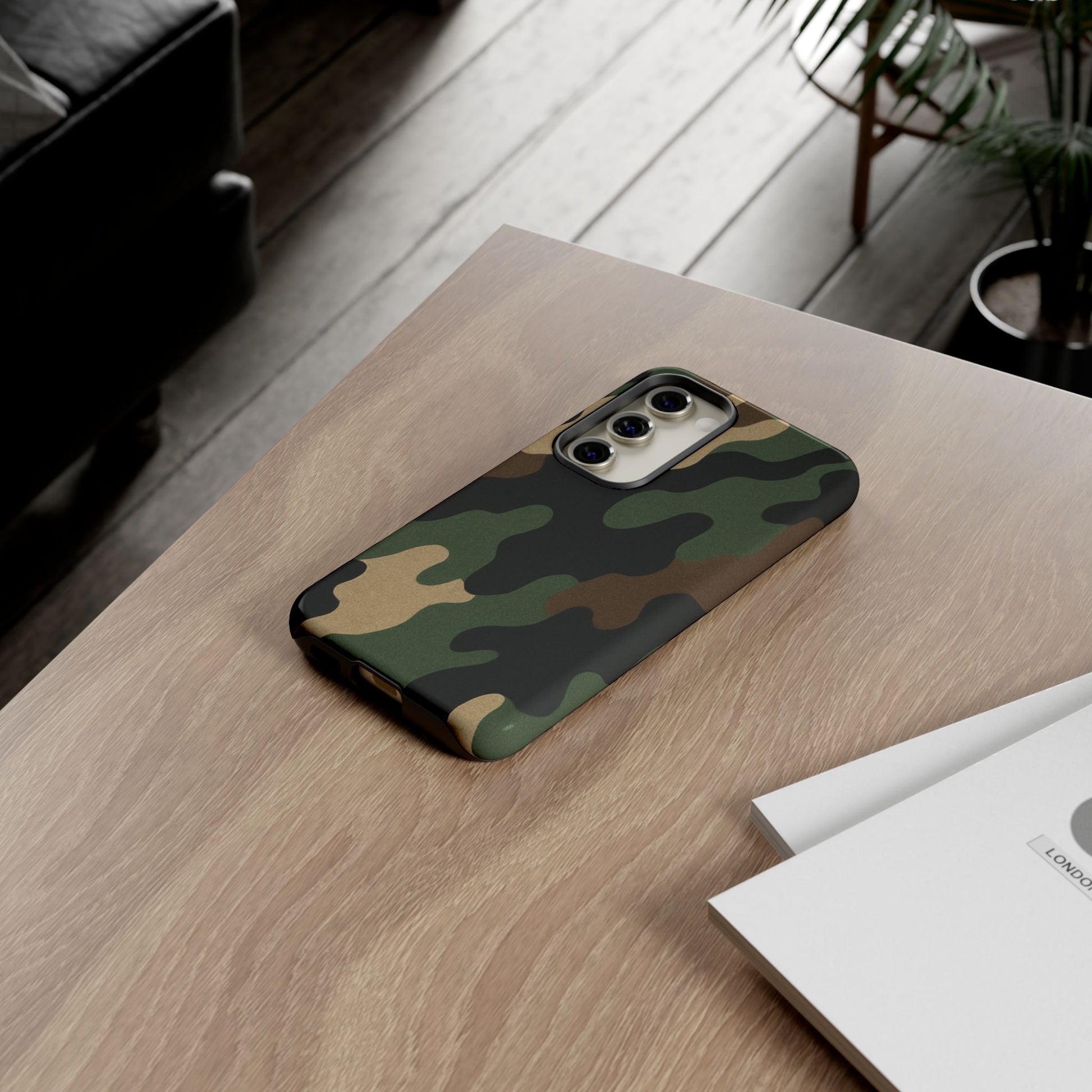 Camouflage Phone Case, Tough Phone Cover, Military Style Accessory, Protective Case for Men, Gifts for Soldiers - TRV