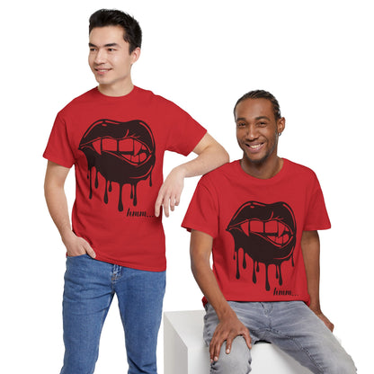Edgy Graphic Tee - Dripping Lips Design - Unisex Heavy Cotton Tee