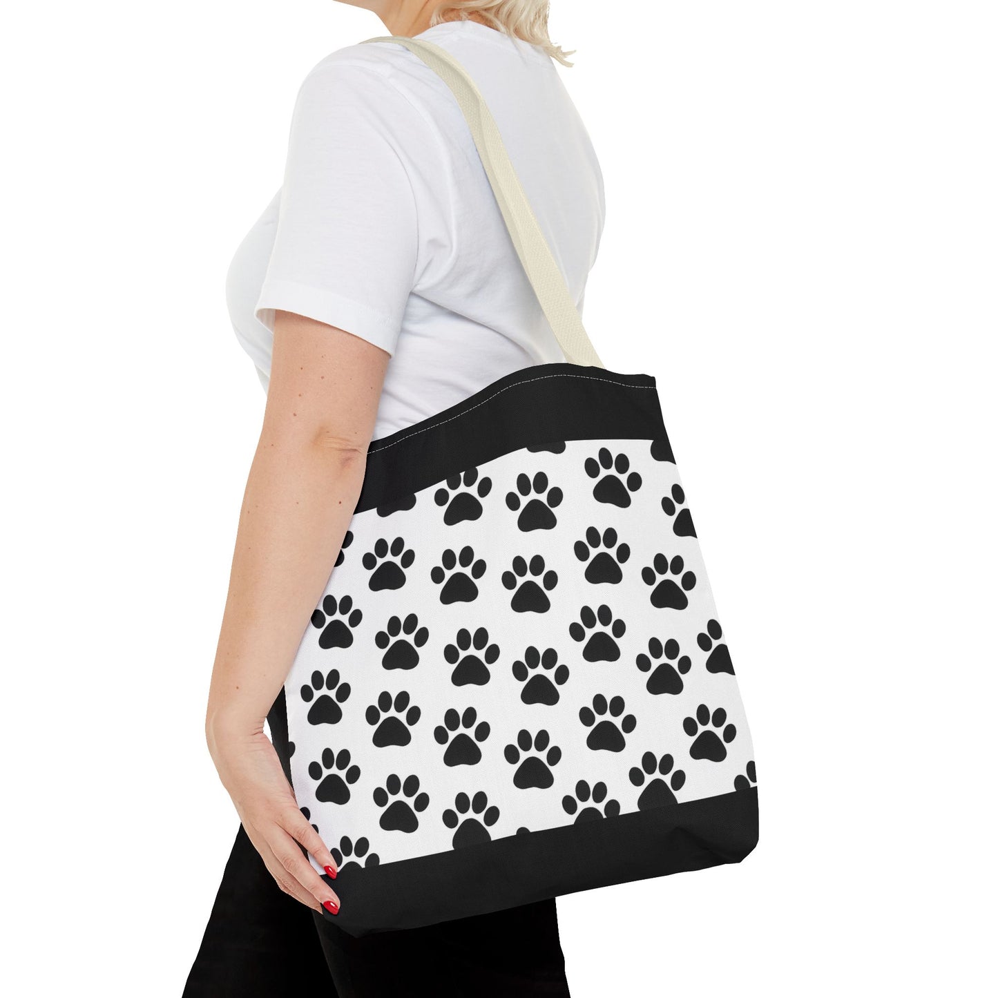 Paw Print Tote Bag, Dog Lover Gift, Shopping Tote, Eco-Friendly Bag, Pet Accessory, Animal Print Carryall - TRV