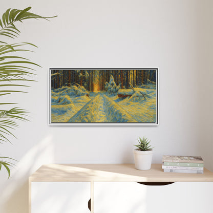 Canvas Art, Winter Landscape Wall Decor, Nature Lovers Gift, Seasonal Decor, Holiday Wall Art, Cozy Home Decoration, Framed Matte Canvas - TRV
