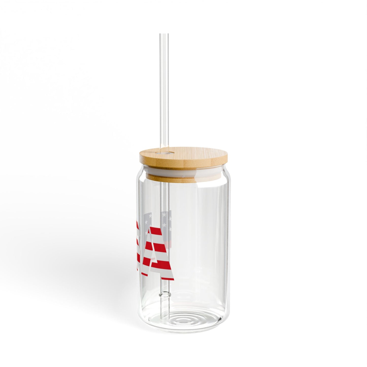 Patriotic USA Sipper Glass, 16oz — American Flag Straw Tumbler