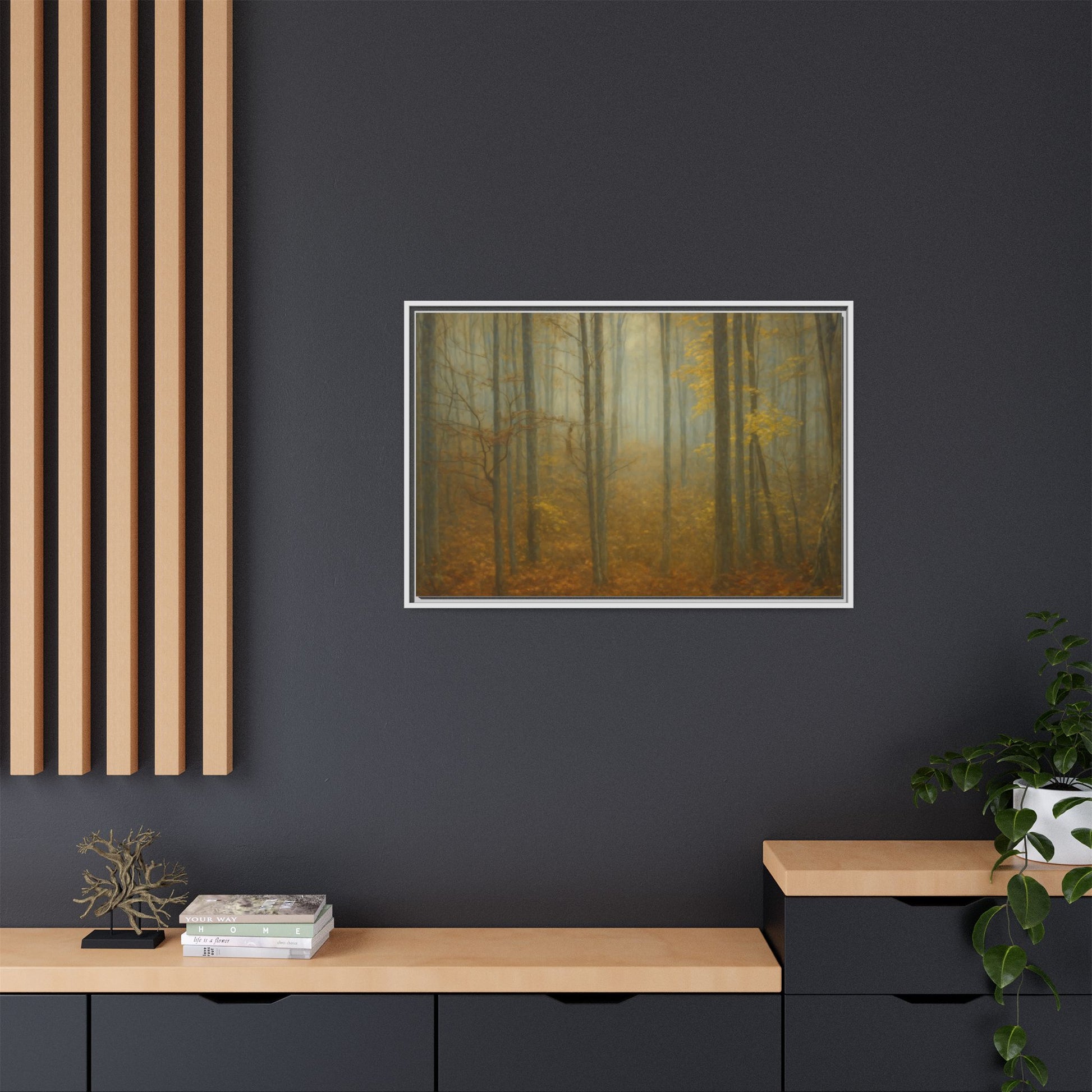 Framed Matte Canvas Art | Serenity in the Forest | Nature Wall Decor, Home Gallery, Cozy Living Room, Gift for Nature Lovers - TRV