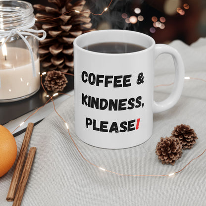 Inspirational Coffee Mug - 'Coffee & Kindness, Please!' - Perfect Gift for Friends & Family - TRV