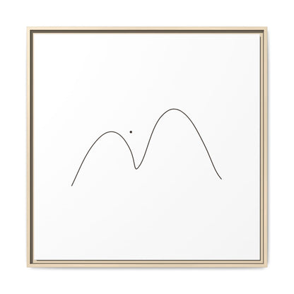 Minimal Line Mountains Matte Canvas Framed