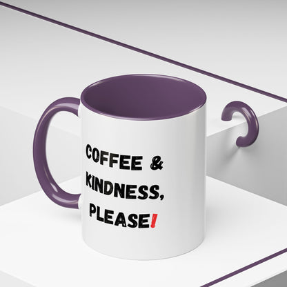 Coffee & Kindness Mug - Inspirational Coffee Cup, Gift for Friends, Office Decor, Encouragement, Morning Motivation