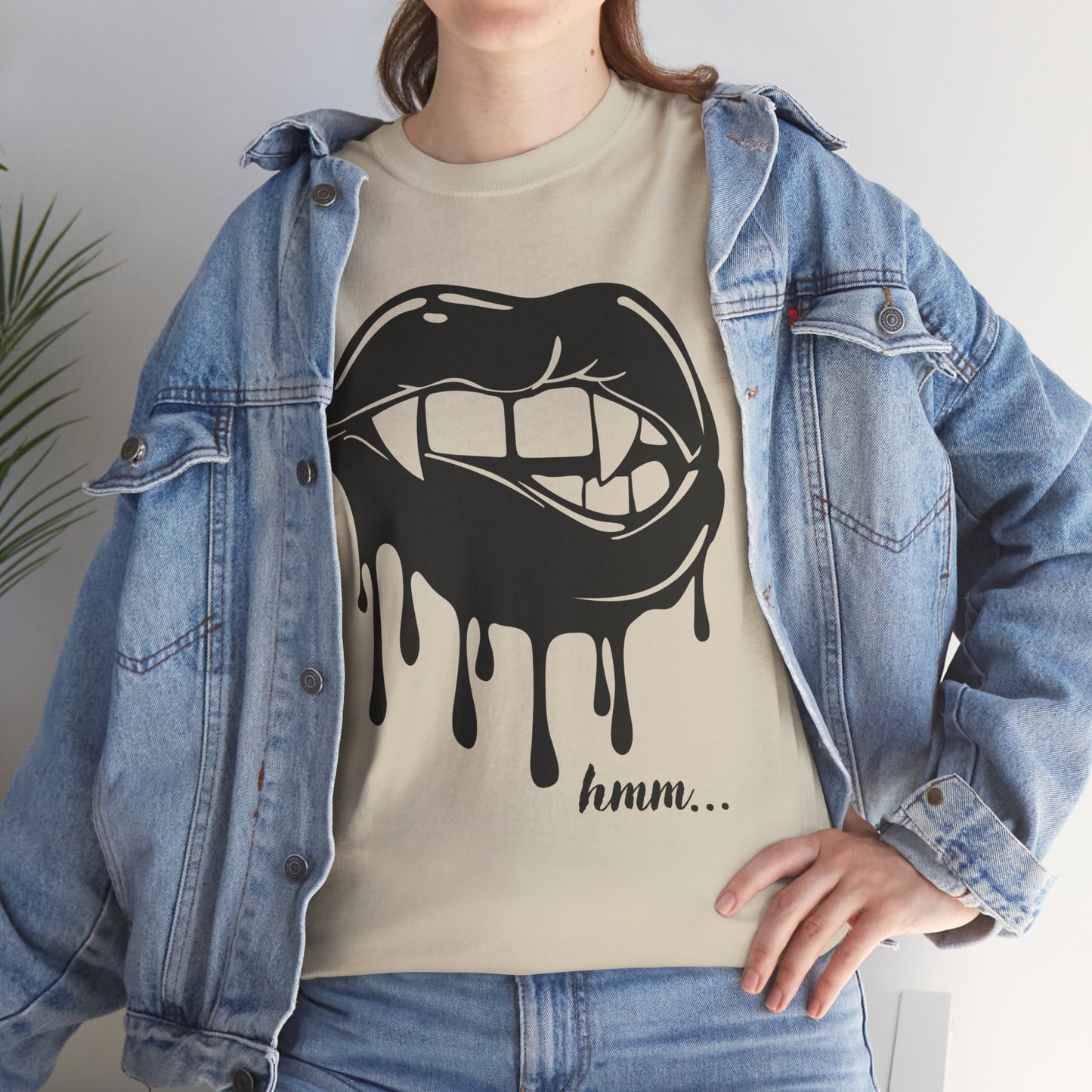 Edgy Graphic Tee - Dripping Lips Design - Unisex Heavy Cotton Tee